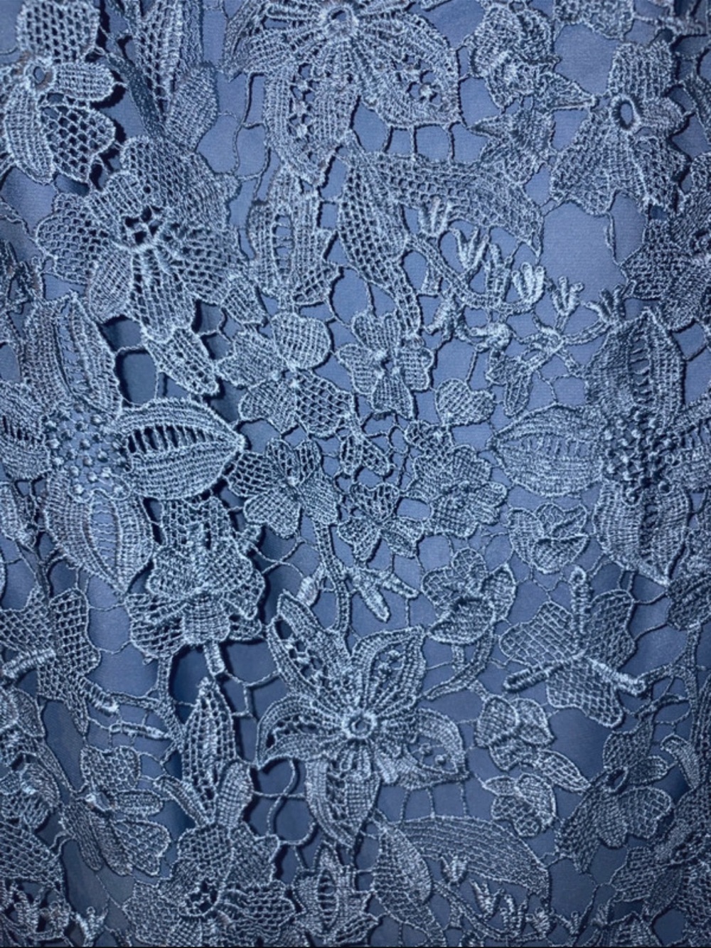 ANTONIO MELANI Dusty Blue Floral Lace Long Sleeve Sheath Dress - Picture 3 of 5
